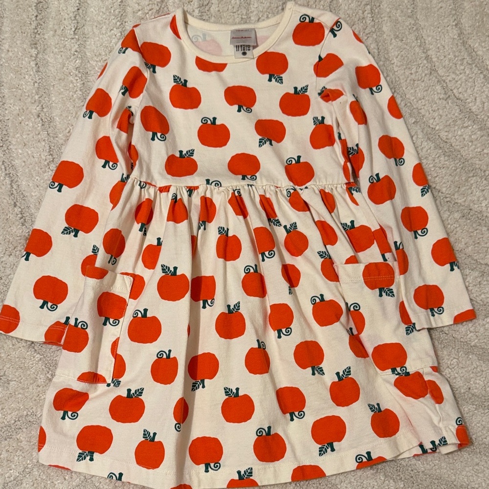 Hanna Anderson- Orange Pumpkin Print Dress